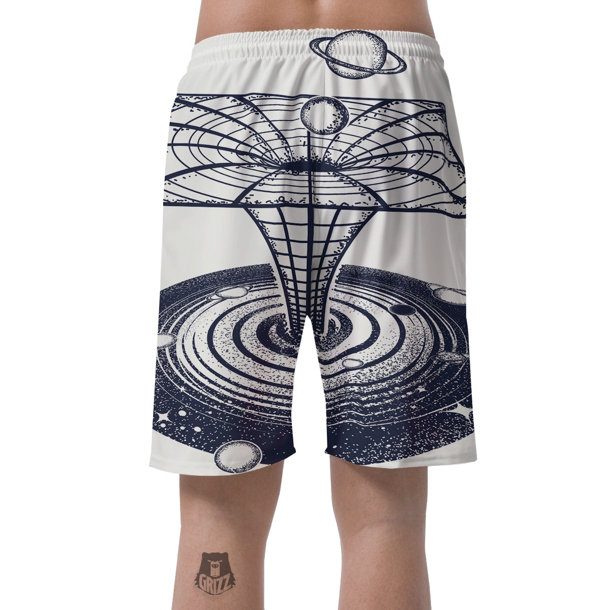 Black Hole Tattoo Print Men's Shorts-grizzshop