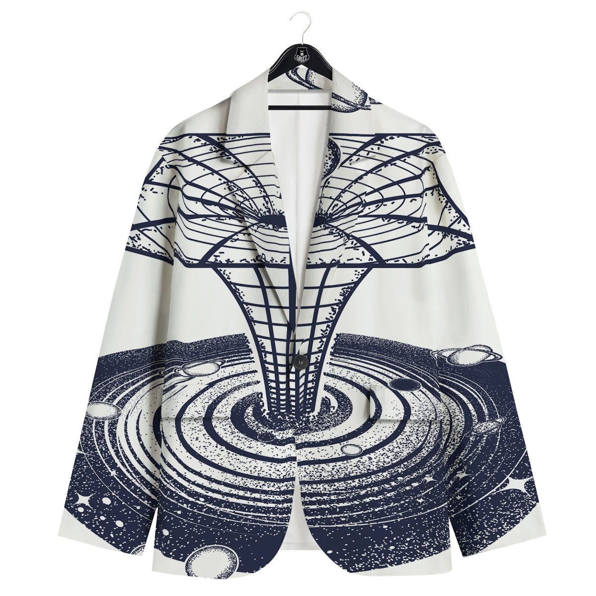 Black Hole Tattoo Print Men's Sport Coat-grizzshop