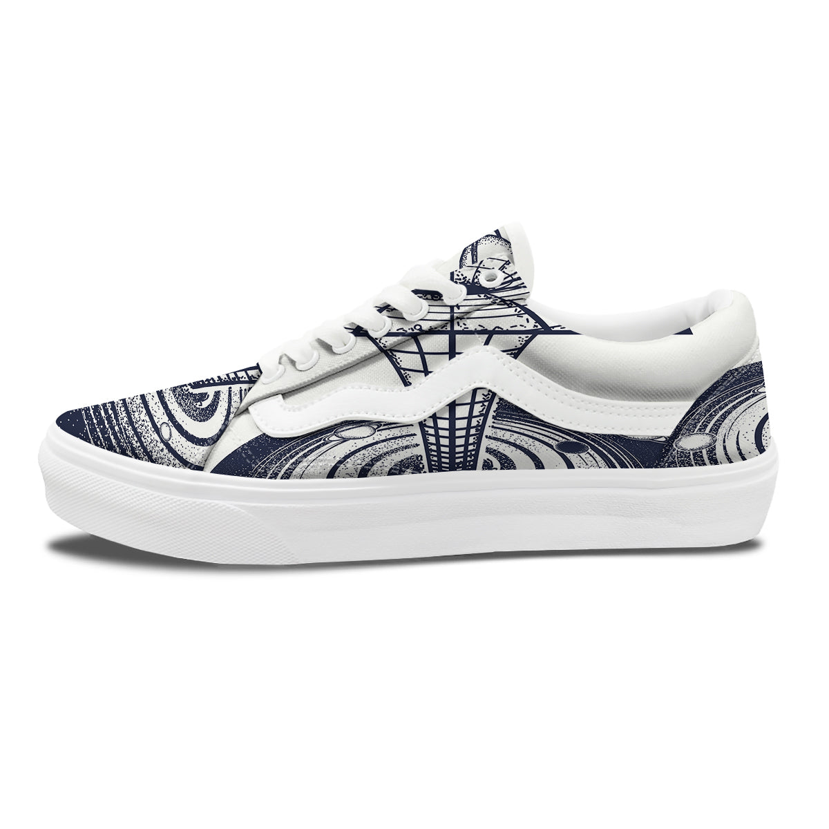 Black Hole Tattoo Print Skate Shoes-grizzshop