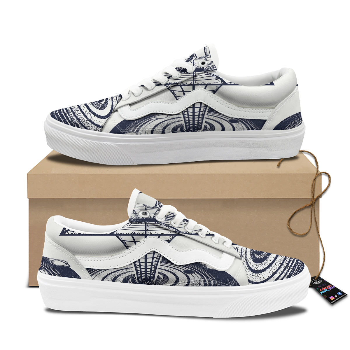 Black Hole Tattoo Print Skate Shoes-grizzshop