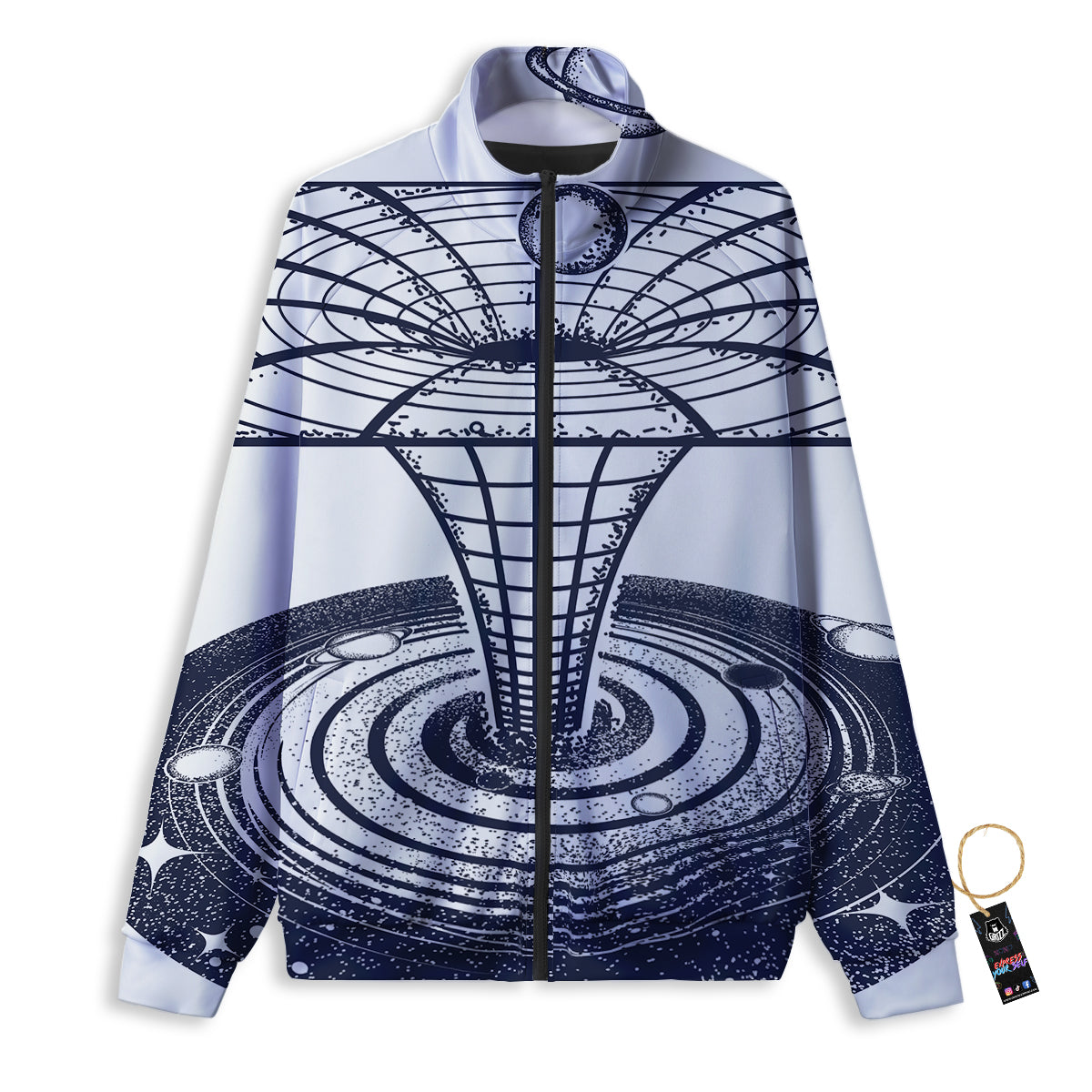 Black Hole Tattoo Print Track Jacket-grizzshop