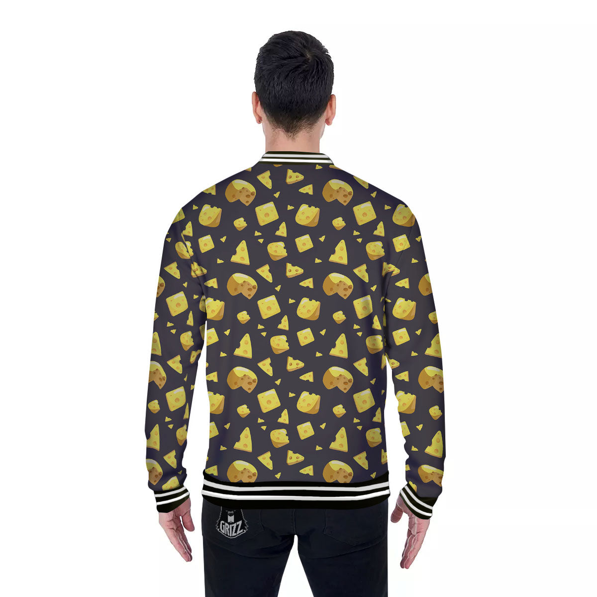 Black Holes And Cheese Print Pattern Baseball Jacket-grizzshop