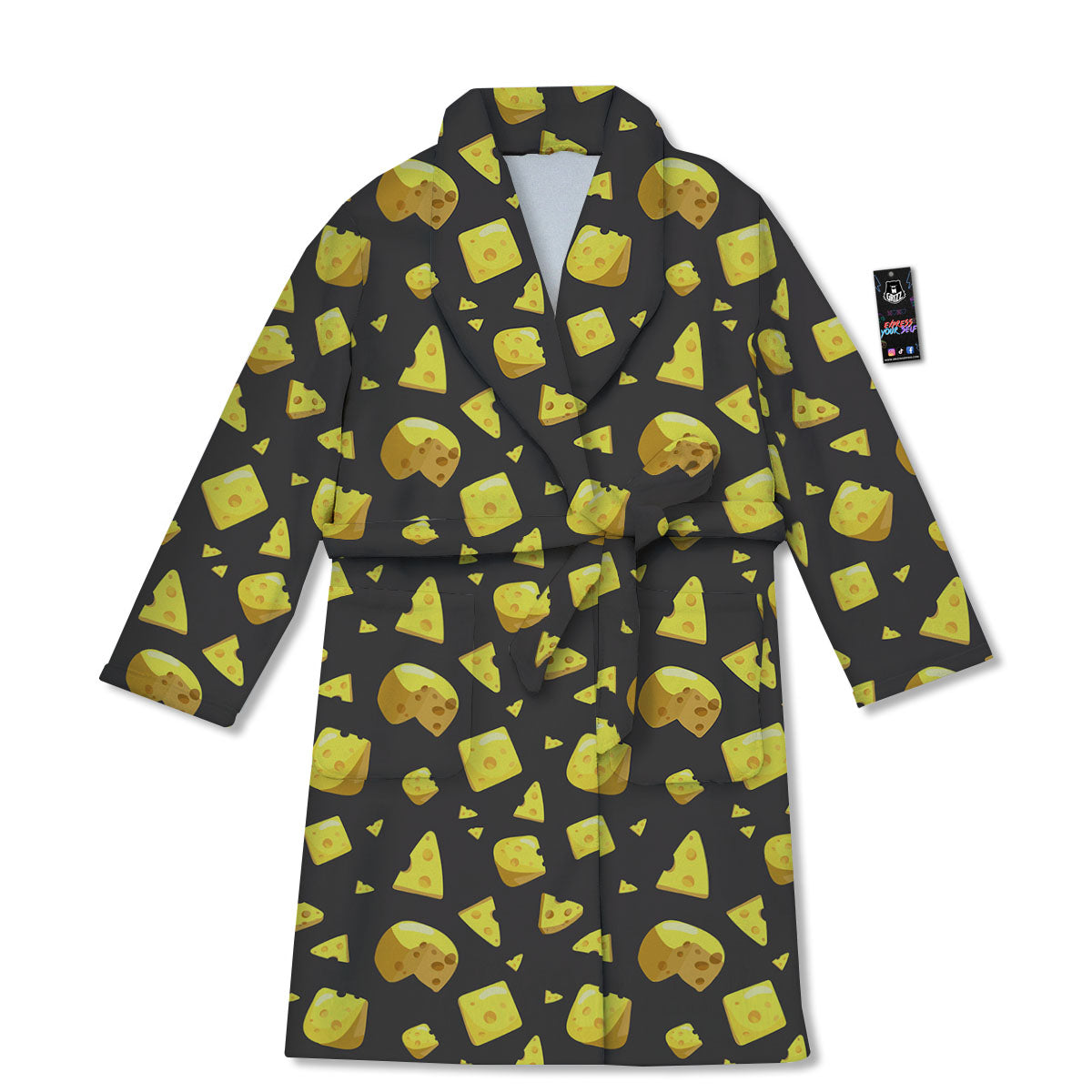 Black Holes And Cheese Print Pattern Bathrobe-grizzshop