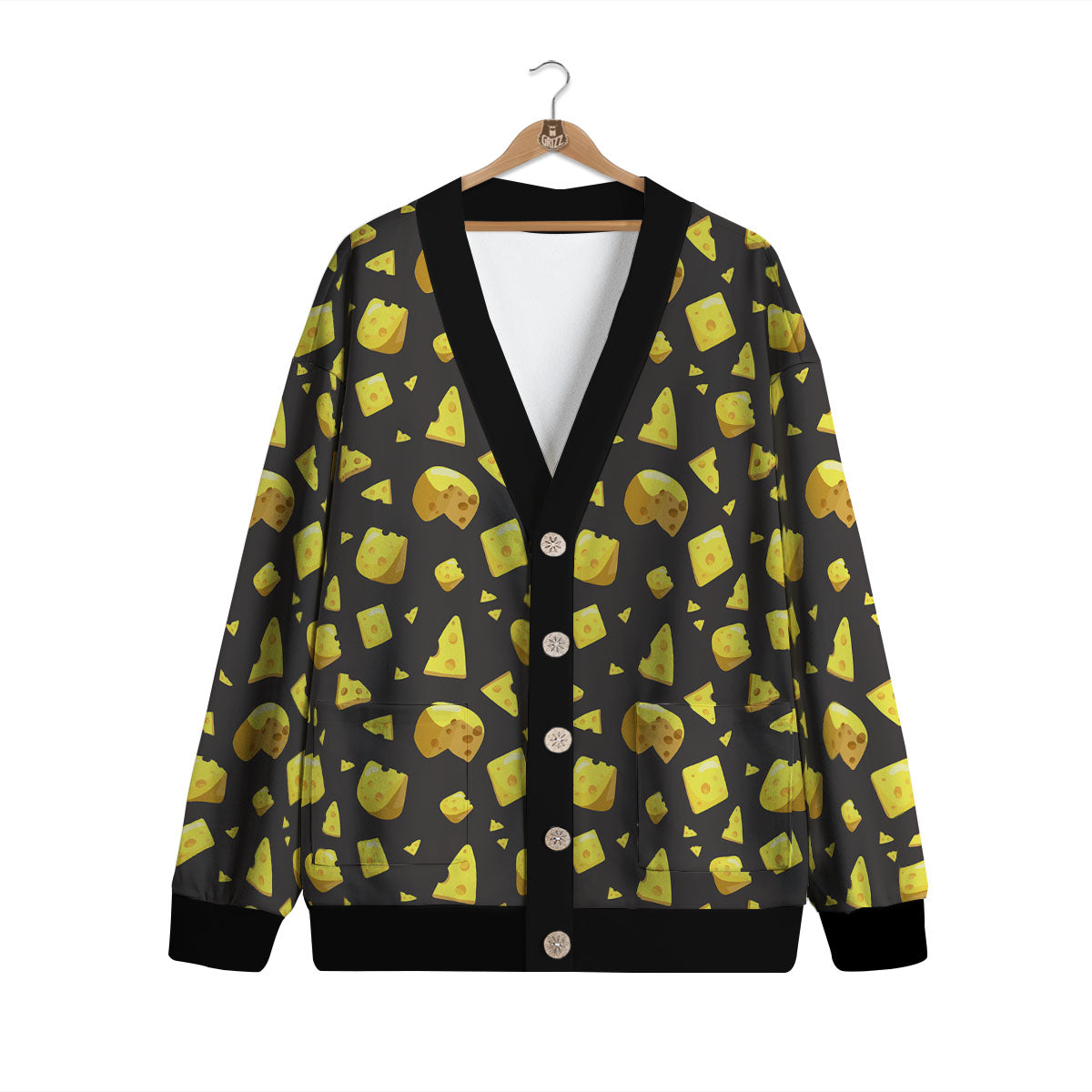 Black Holes And Cheese Print Pattern Cardigan-grizzshop