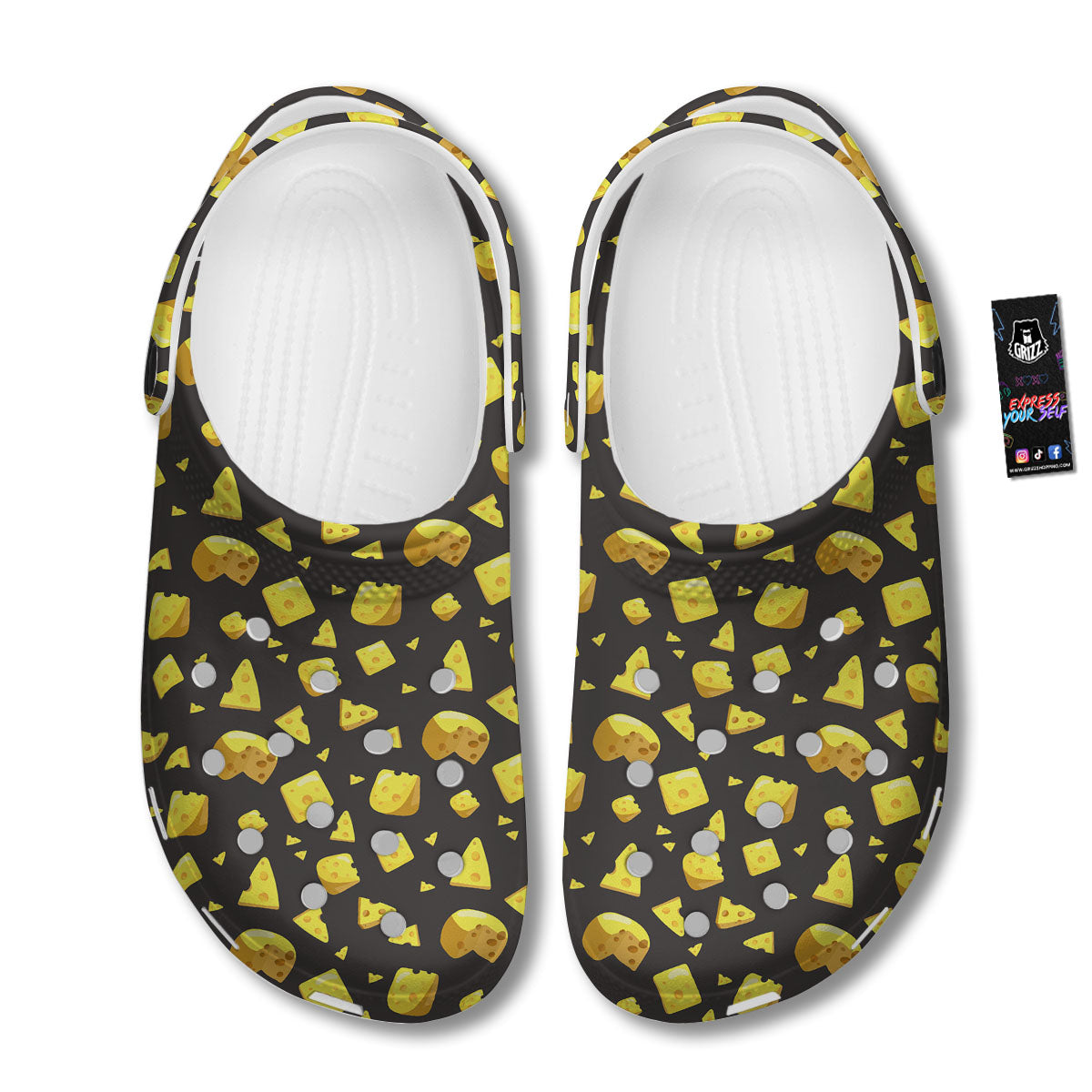 Black Holes And Cheese Print Pattern Clog-grizzshop