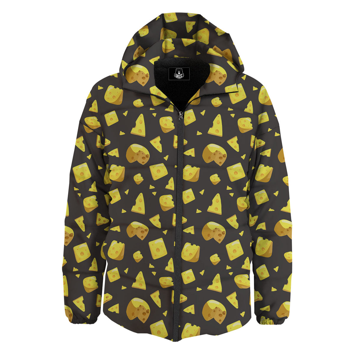 Black Holes And Cheese Print Pattern Down Jacket-grizzshop