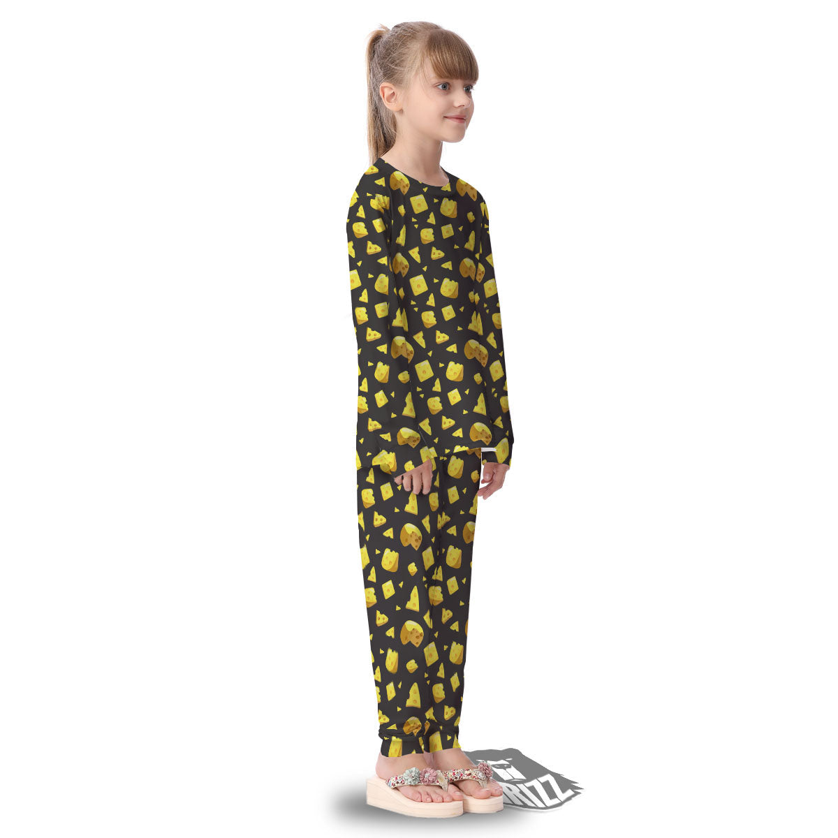 Black Holes And Cheese Print Pattern Kid's Pajamas-grizzshop