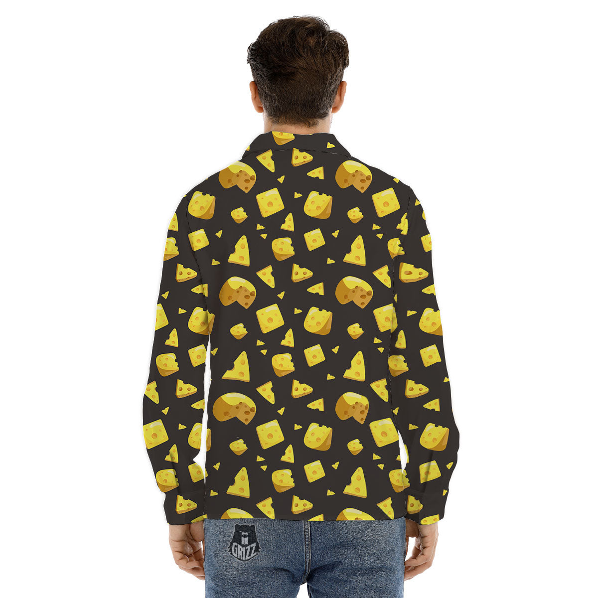 Black Holes And Cheese Print Pattern Men's Dress Shirts-grizzshop