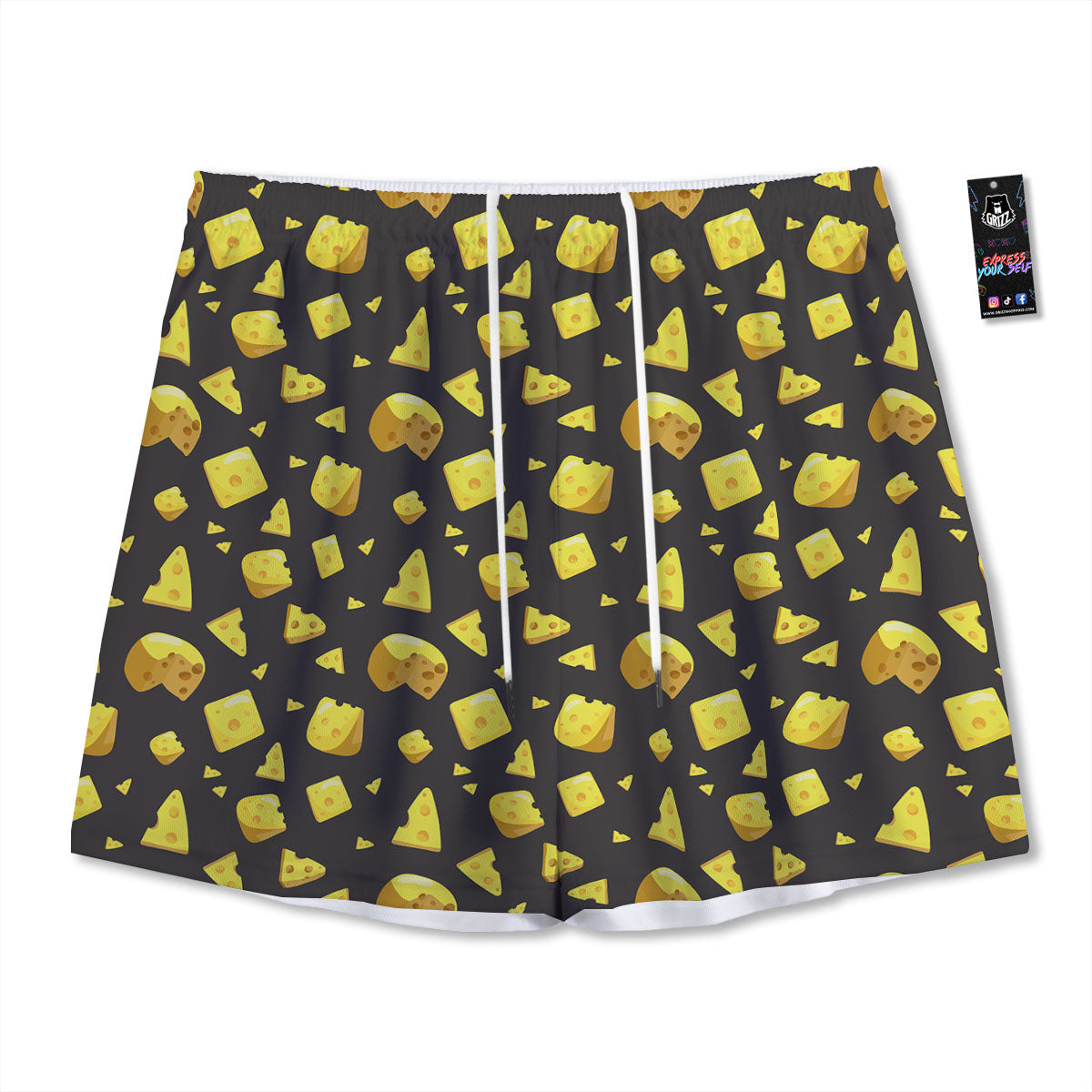 Characters Graffiti Cartoon Print Mesh Shorts