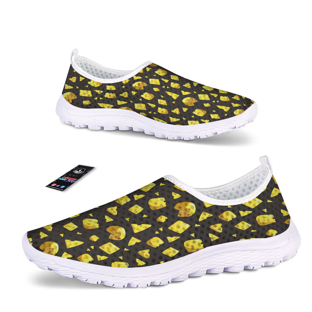 Black Holes And Cheese Print Pattern Nurse Shoes-grizzshop