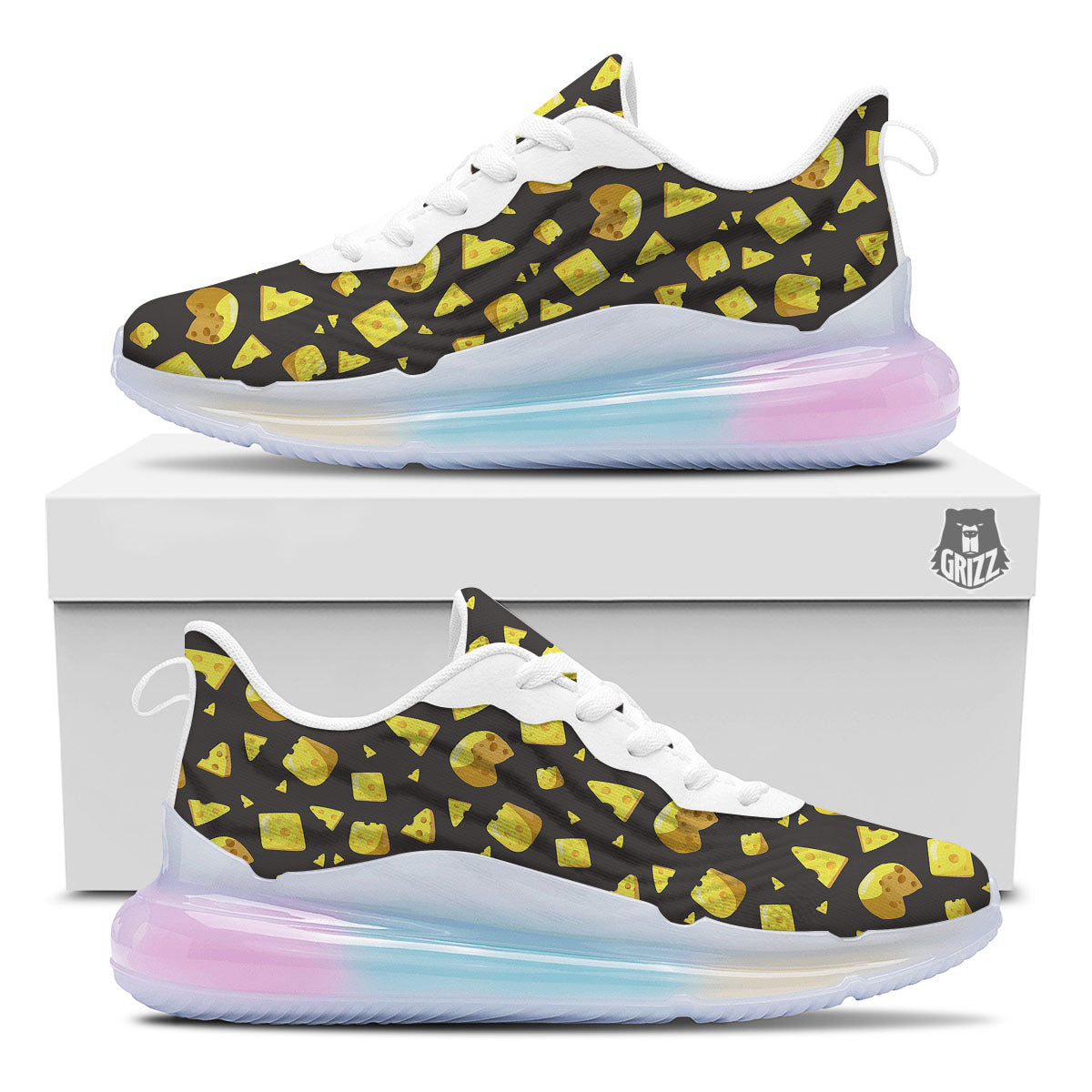 Black Holes And Cheese Print Pattern Running Sneakers-grizzshop