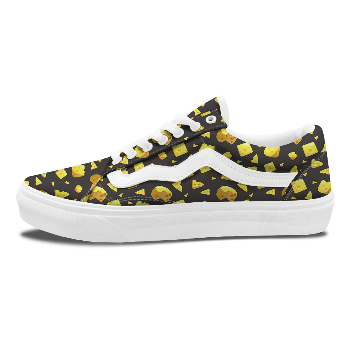 Black Holes And Cheese Print Pattern Skate Shoes-grizzshop