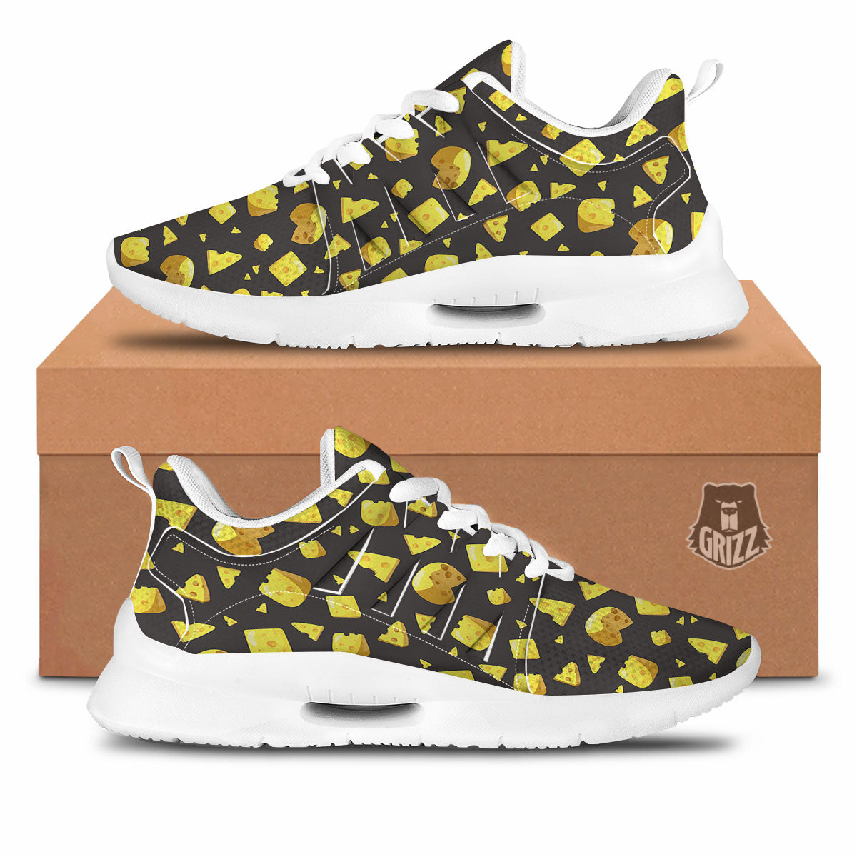 Black Holes And Cheese Print Pattern Tennis Shoes-grizzshop