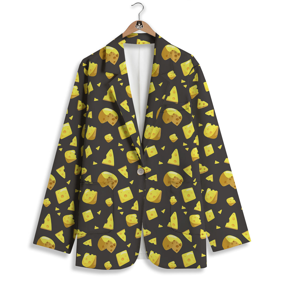 Black Holes And Cheese Print Pattern Women's Blazer-grizzshop