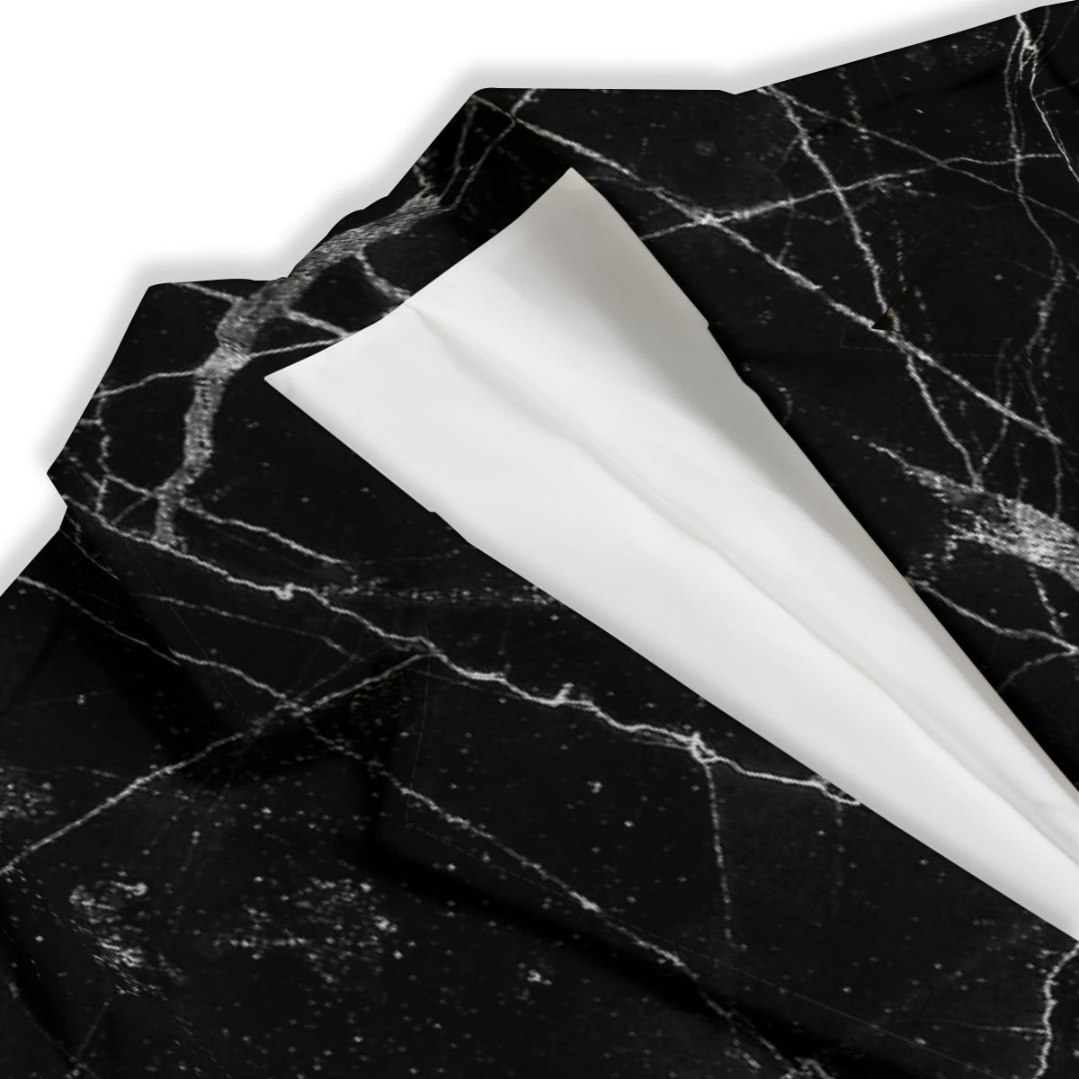 Black Marble White Grunge Print Women's Blazer-grizzshop