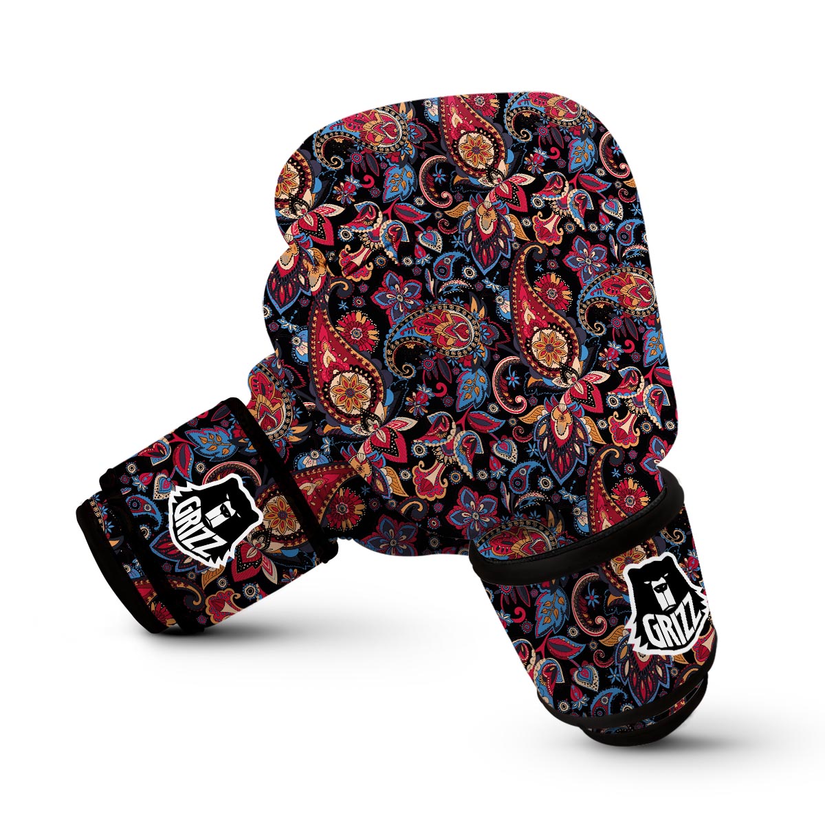 Black Paisley Boxing Gloves-grizzshop