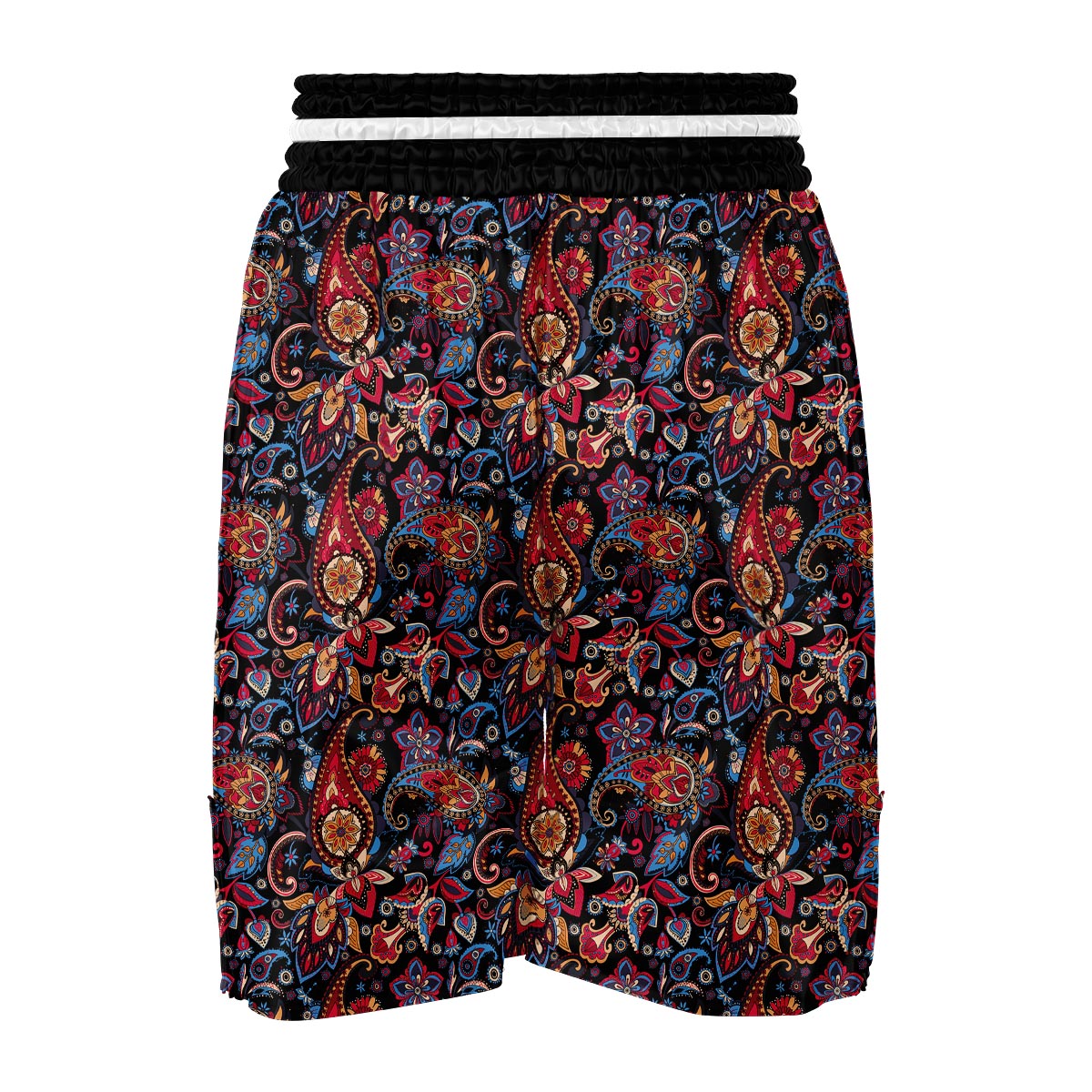 Black Paisley Boxing Shorts-grizzshop