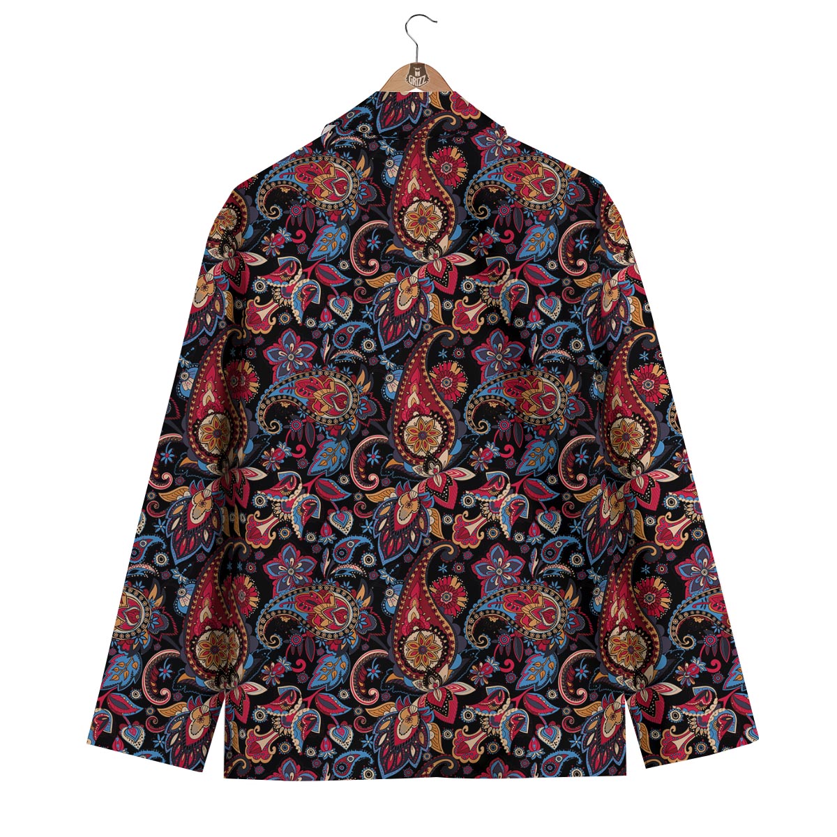Black Paisley Men's Blazer-grizzshop
