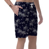 Black Palm Tree Hawaiian Print Men's Shorts-grizzshop