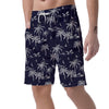 Black Palm Tree Hawaiian Print Men's Shorts-grizzshop