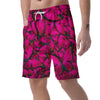 Black Pink Butterfly Print Men's Shorts-grizzshop