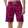 Black Pink Butterfly Print Men's Shorts-grizzshop