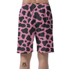 Black Pink Cow Print Men's Shorts-grizzshop