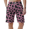 Black Pink Cow Print Men's Shorts-grizzshop