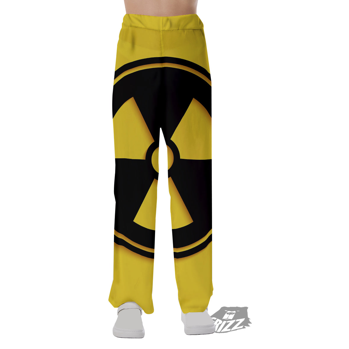 Black Radioactive On Yellow Print Pajama Pants-grizzshop