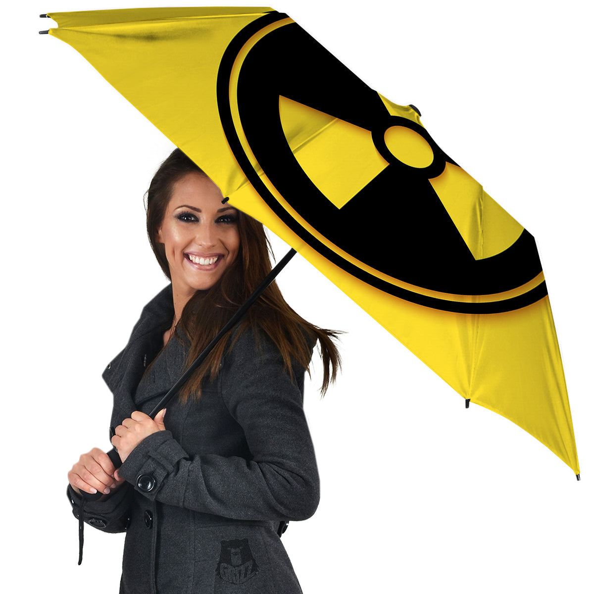 Black Radioactive On Yellow Print Umbrella-grizzshop