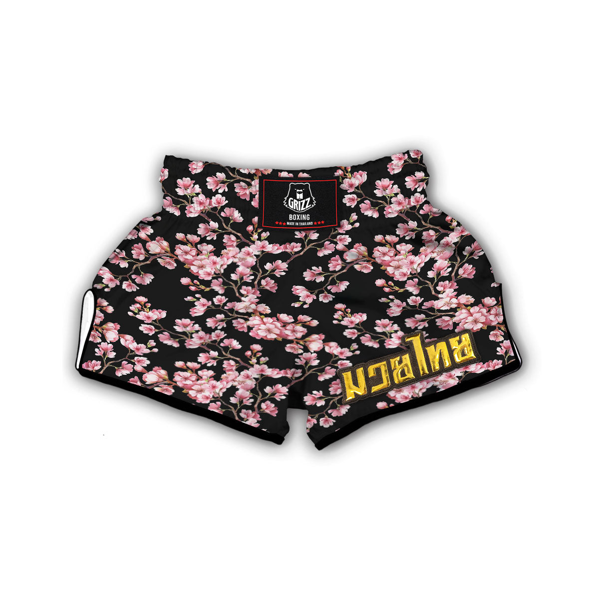 Black Sakura Muay Thai Boxing Shorts-grizzshop