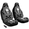 Black Skull Bandana Print Car Seat Covers-grizzshop