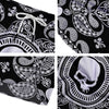 Black Skull Bandana Print Men's Running Shorts-grizzshop