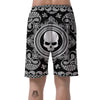 Black Skull Bandana Print Men's Shorts-grizzshop