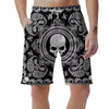 Black Skull Bandana Print Men's Shorts-grizzshop