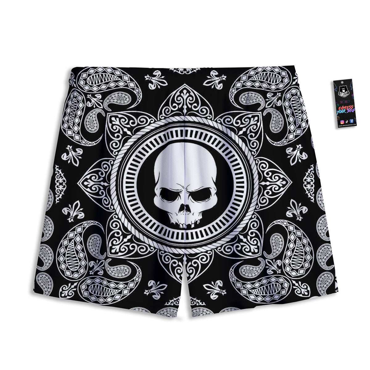 Check Black And Grey Print Pattern Mesh Shorts