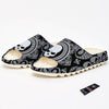 Black Skull Bandana Print Sandals-grizzshop