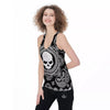 Black Skull Bandana Print Women's Racerback Tank Top-grizzshop