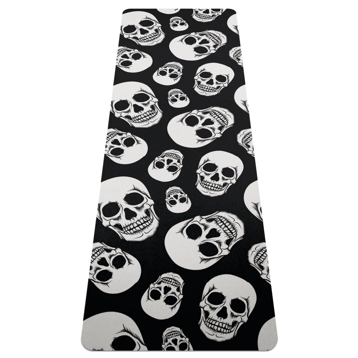 Black Skull Thin Yoga Mat-grizzshop