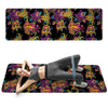 Black Skull Trippy Psychedelic Thin Yoga Mat-grizzshop