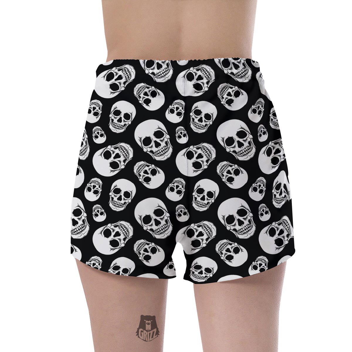 Black Skull Women's Shorts-grizzshop
