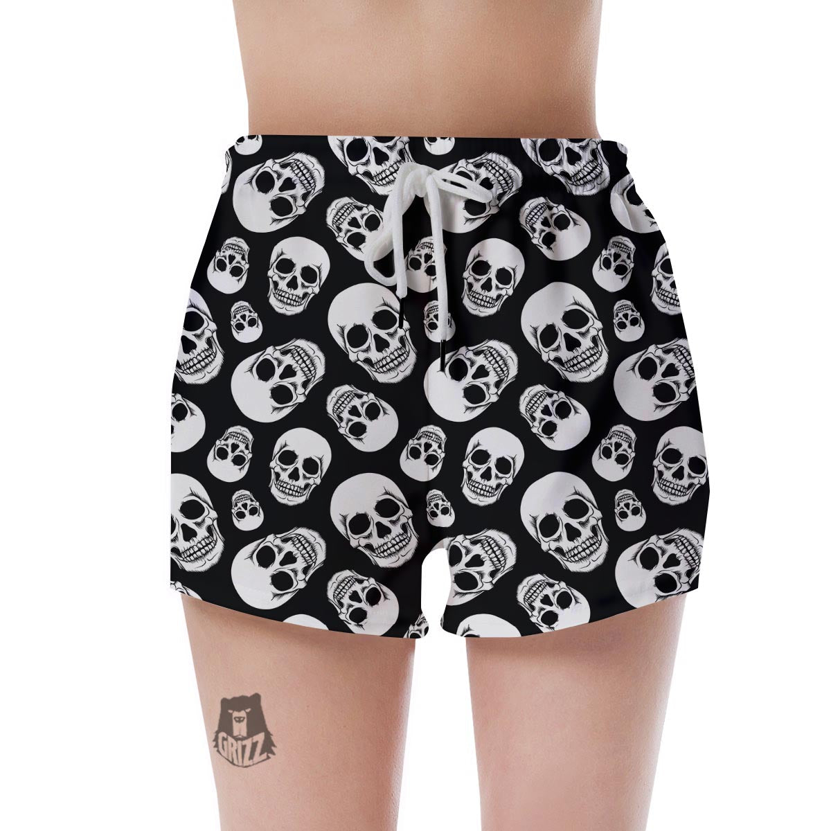 Black Skull Women's Shorts-grizzshop