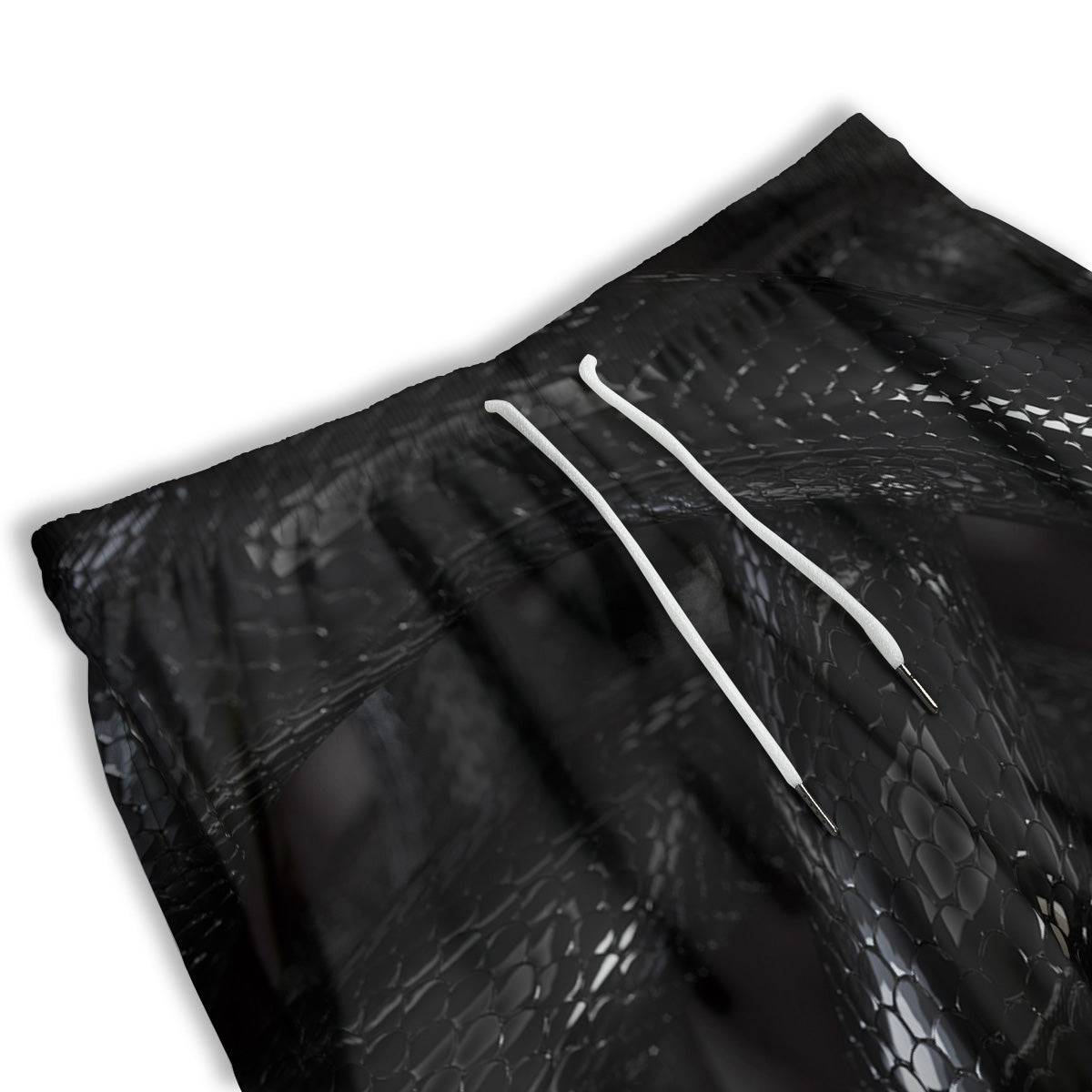Black Snake Print Men's Athletic Shorts