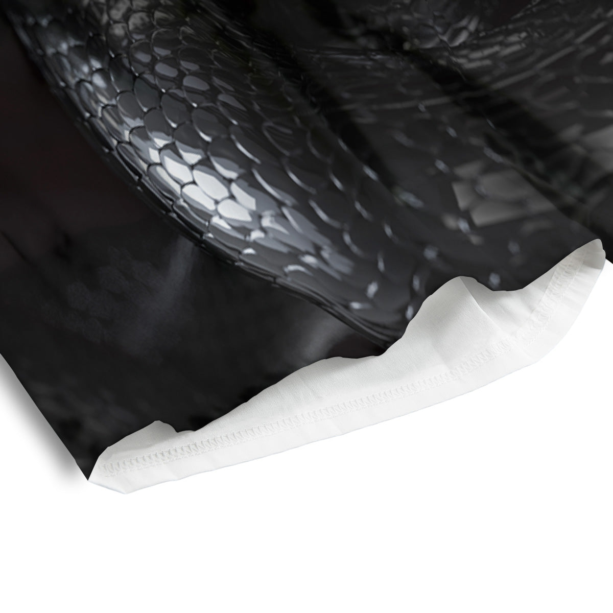 Black Snake Print Men's Athletic Shorts