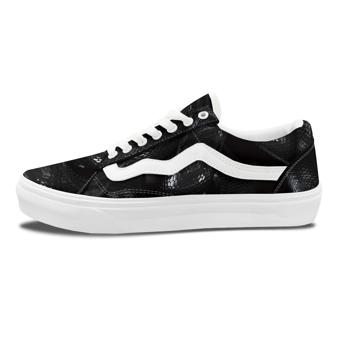 Black Snake Print Skate Shoes-grizzshop