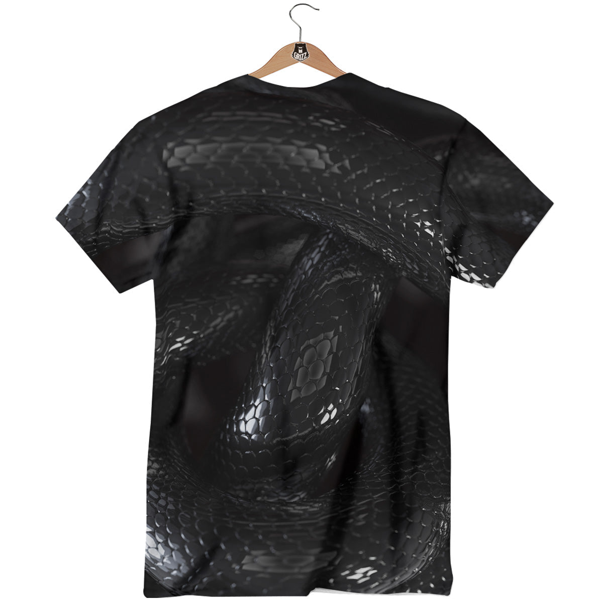 Black Snake Print T-Shirt-grizzshop