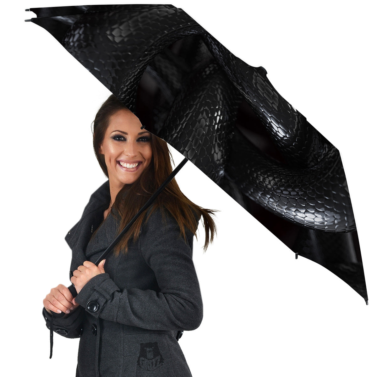 Black Snake Print Umbrella-grizzshop