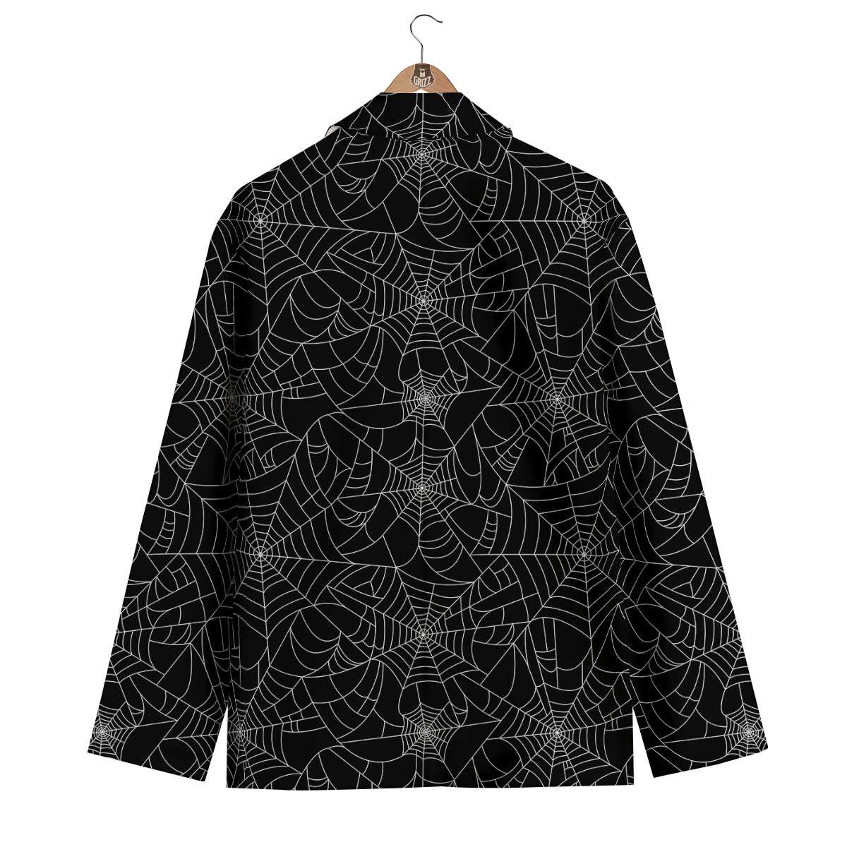 Black Spider Web Pattern Print Men's Blazer-grizzshop