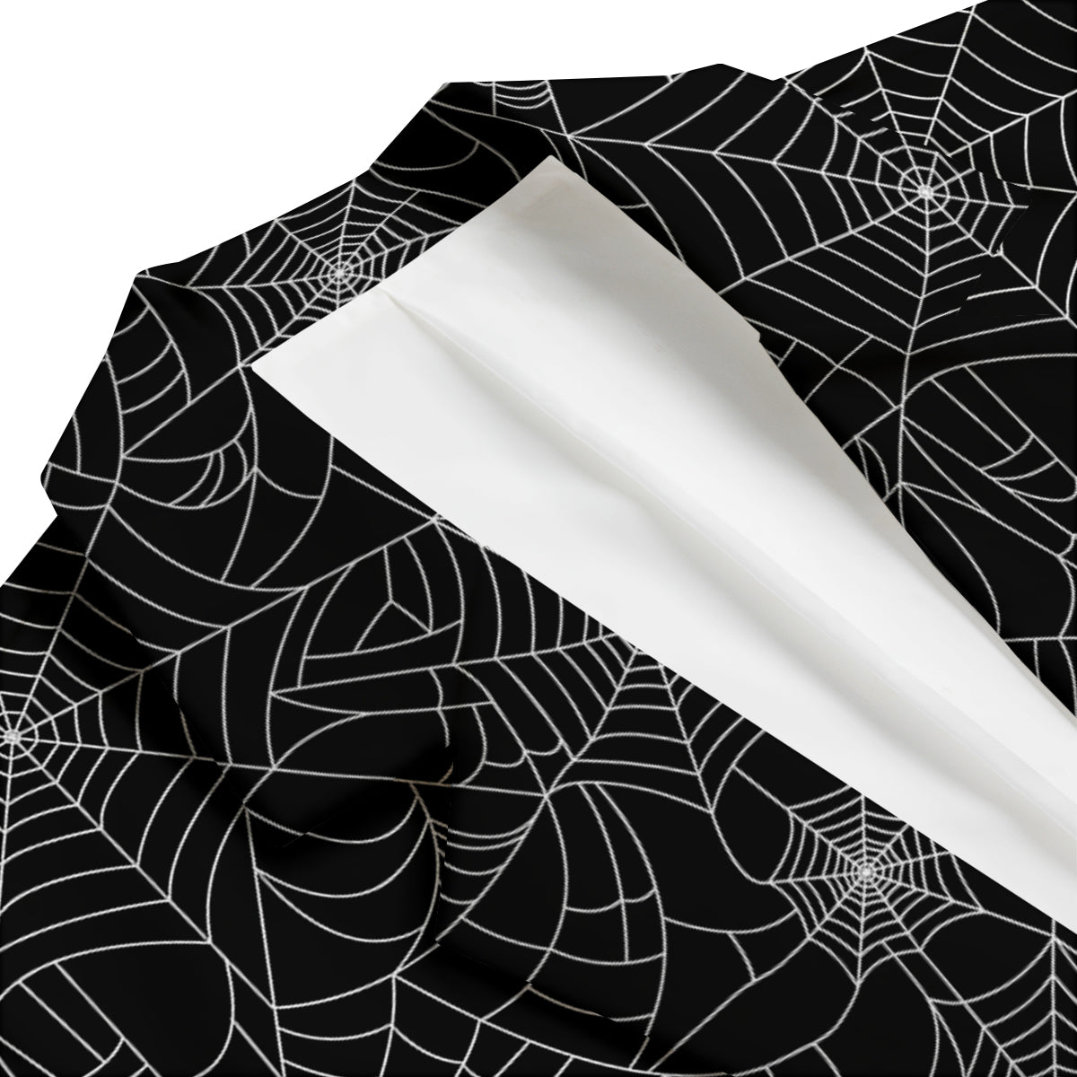 Black Spider Web Pattern Print Men's Blazer-grizzshop