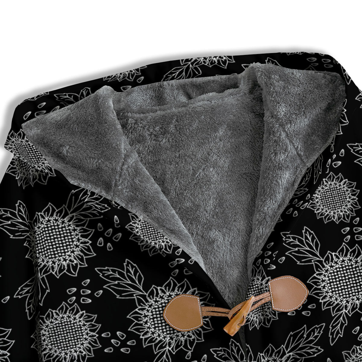 Black Sunflower Print Pattern Men's Windbreaker Jacket-grizzshop